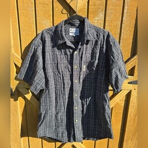Columbia Men's Charcoal Checkered Button Down Shirt